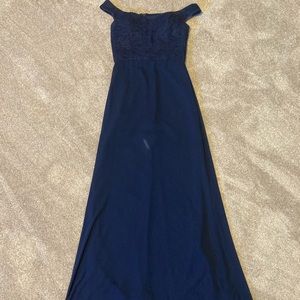 Lulus navy blue off the shoulder dress